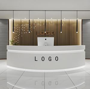 Wooden Reception <b>Desk</b> Modern Laminate Finish Beauty Salon Front Counter Office Lobby Hotel Spa Clinic Reception - Product Image 4