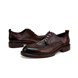 Chaussures Oxford en cuir véritable personnalisées, imperméables, respirantes, formelles, à lacets pour hommes, pour mariage, fête, bureau, occasions professionnelles - Product Image 1