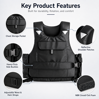 Gilet de sauvetage en néoprène 120-150N pour rafting en eaux vives avec patchs réfléchissants et sangles réglables pour kayak, canyoning, PFD commercial