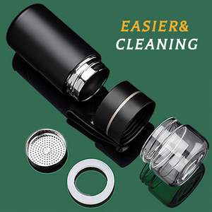 كوب شاي من الفولاذ المقاوم للصدأ مع فاصل للشاي، كوب محمول مانع للتسرب مع مصفاة شاي قابلة للفصل، كوب شرب مجهز للبالغين - Product Image 2