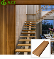 Panneau mural, Partition intérieure en PVC, colonne en plastique Composite, décoration en Tubes de bois, 38x12mm, WPC