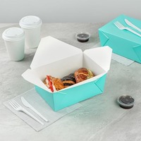 Emballage alimentaire jetable en papier kraft biodégradable personnalisé, étanche, à emporter, boîte à lunch rectangulaire réutilisable, boîte à sandwich