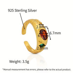 Женские обручальные кольца с натуральным фианитом, 925 стерлингового серебра - Product Image 4