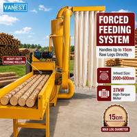 Broyeur de bois diesel mobile VANEST, déchiqueteuse, broyeur de déchets forestiers, broyeur de branches d'arbres, broyeur de bûches, machine à fabriquer de la sciure de bois pour la ferme et le jardin