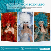 Masque en plumes coloré d'inspiration brésilienne pour filles, idéal pour le carnaval, les festivals, les défilés, les spectacles de danse et les costumes.