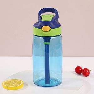 Botella de Agua Creativa y Linda con Pajita de Plástico Tritan de 500 ml, Libre de BPA, Ecológica, Portátil, para Niños, Adultos, Estudiantes y Bebés - Product Image 3