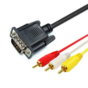 VGA To 3RCA 1.5m Cable Vga-AV Tv Box Cord Cable