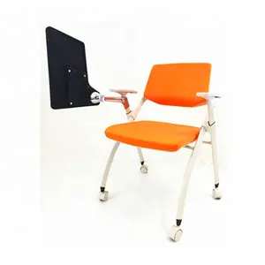 Mobilier de classe d'école universitaire, fauteuil pour étudiants, fauteuil à roulettes d'entraînement avec table d'écriture