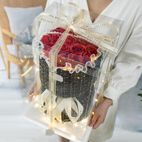 2025 Personnalisé Saint-Valentin Noël 19 Fleurs stabilisées Réalistes Faites à la main Cadeaux d'anniversaire Bouquets Orchidées Glace Pilée pour