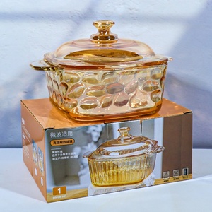 Tazón de Sopa de Vidrio de Borosilicato de Alta Calidad, Estilo Clásico, para Cocina y Hogar, con Tapa - Product Image 1