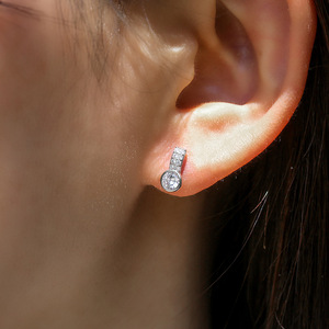 Orecchini Scintillanti a Doppia Fila per Donne, Gioielli Eleganti e alla Moda - Product Image 4