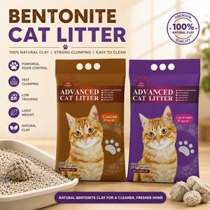 Litière pour chat en bentonite super anti-odeur, désodorisant au charbon actif, sable pour chat mélangé pour chats d'intérieur - Product Image 1