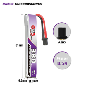 GAONENG GNB 1S 380mAh 3.8V 60C 120C A30 ขั้วต่อสายเคเบิล RC แบตเตอรี่ลิโปสำหรับเอฟพีวีเบลดอินดักทริกซ์ GNF HV LiHV - Product Image 3