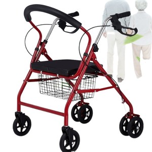 Poussette de marche pour personnes âgées avec roues en PU de 4 pouces, légère, pliable, chariot de courses portable - Product Image 4