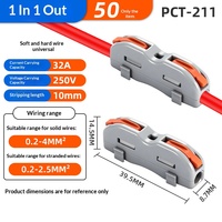 10 Terminales de Cable PCT-211 de Conexión Rápida 1P, Compatibles con Cable de Cobre Flexible y Rígido