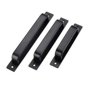 Tirador vertical de aleación de aluminio negro de venta directa de fábrica, mango largo para cajones, armarios de dormitorio, puertas de gabinetes y uso en herrajes de muebles. - Product Image 1