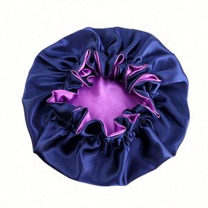 Bonnet de nuit pour enfant couleur bonbon, double couche réversible en satin, pour le soin des cheveux, usage quotidien, extérieur et maison, toutes saisons - Product Image 4