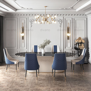 Bolton Marble Top Dinning <b>Table</b> Italian Modern Luxury Marble Dinning <b>Table</b> <b>Dining</b> <b>Tables</b> and Chairs Set DD-DN-04-BOLTON Luxury M - Product Image 4