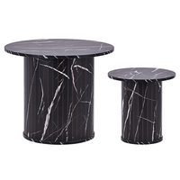 Table basse moderne en bois de luxe dorée Table ronde pour café Table basse en marbre doré