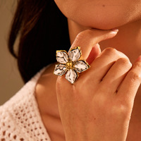 18k Vergoldete Modeschmuck-Blumenringe für Damen aus Edelstahl - Großhandel für Schmuck