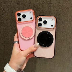 Funda magnética transparente con soporte de brújula para iPhone 17 Air 16 Pro 15 Max, carcasa trasera con anillo y soporte colorido - Product Image 5