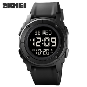 Skmei Men's Digital Sports Watch Black Waterproof Electronic Watch For Students Youth Multi Functional With Glow In Dark Feature - Product Image 1
