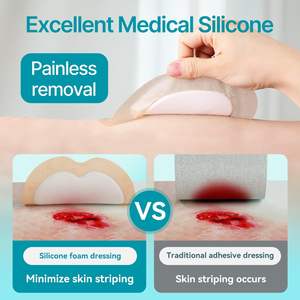 YOJO OEM Apósito de espuma de silicona adhesivo impermeable y transpirable para sacro de 18x18cm con borde, Clase I, 3 años de vida útil - Product Image 4