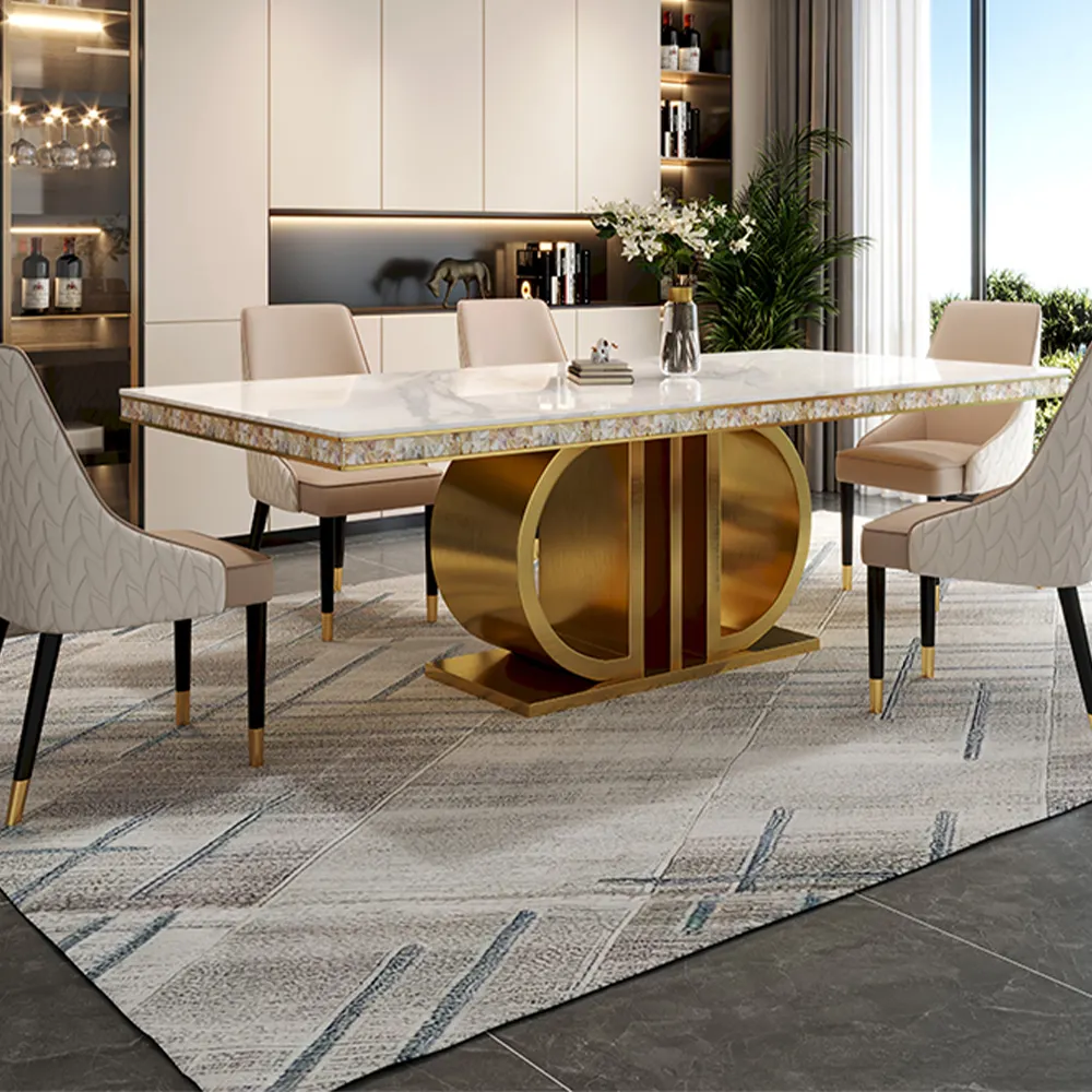 Ev mobilya mutfak modern yemek masası yemek masası seti 6 koltuklu yeni tasarım yemek masası seti