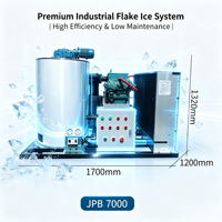 Máquina de Hielo en Escamas Comercial Refrigerada por Aire, 1T, 2T, 3T por Día, Ahorro de Energía, Bajo Mantenimiento, para Procesamiento de Alimentos