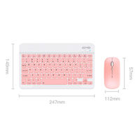 Keyboard dan Mouse Nirkabel Warna Pink, Dapat Diisi Ulang, USB-C, Bluetooth