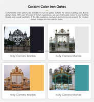 YOUFINE Puerta Doble de Hierro Forjado Negro Ornamental Personalizada para Villa de Lujo, Propiedad Residencial, Decorativa