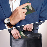 Produsen grosir dompet kain minimalis dompet cetak logo kustom kanvas penghalang RFID lipat dua dengan dompet pola