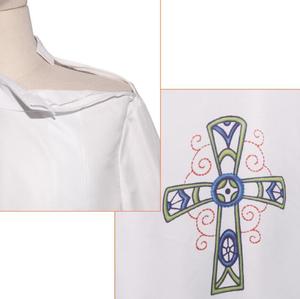 Ecowalson Retro Sacerdotes medievales Cosplay túnica blanca monjes capa disfraz fantasía Halloween carnaval fiesta fantasía traje - Product Image 4