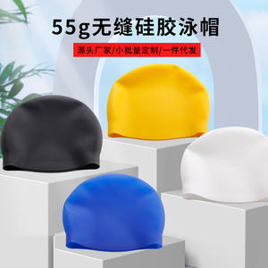 Gorro de natación de silicona, rojo, unisex, ligero, impermeable, para natación y deportes acuáticos - Product Image 3