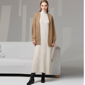 Maglione Cardigan lungo da donna a manica lunga a manica lunga alla moda - Product Image 4