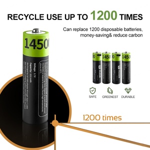 IILEER OEM Packaging 2405mWh 14500 Rechargeable Lithium <b>Battery</b> <b>3.7V</b> 650mAh 1200 Cycle High Rate Discharge Cell With Type C Port - Product Image 3