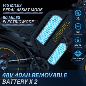 Motocicleta Eléctrica GT20pro con Llantas Gruesas de 20"4.0", Motor Eléctrico de 3000W y Batería de 48V 40AH - Product Image 2