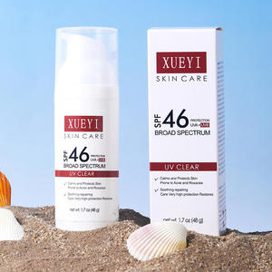 Protector <span class=keywords><strong>Solar</strong></span> con Color Transparente, Personalizado, con Etiqueta Privada, UVA UVB SPF 46, Resistente al Agua, para <span class=keywords><strong>Piel</strong></span> <span class=keywords><strong>Grasa</strong></span>, Humectante Corporal Orgánico - Product Image 1