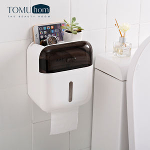 Premium <b>Wall</b> Mounted Tissue Box Holder Waterproof <b>Bathroom</b> Paper Holder Multifunctional Napkin Box Plastic With Drawer - Product Image 3