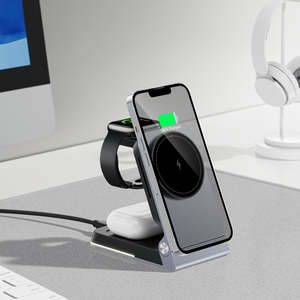 Supporto di Ricarica 3 in 1 Wireless Pieghevole per Telefono, Caricatore Wireless 3 in 1 Best-Seller Compatibile con <span class=keywords><strong>iPhone</strong></span> 15 Pro - Product Image 6