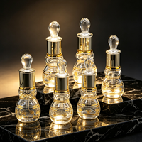 Couleurs expédiées aléatoirement – Flacon de parfum en verre gourd 6ml/12ml, électroplaqué, gravé, estampage à chaud, flacon vide pour le Moyen-Orient