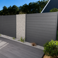 Panneau de clôture à lattes horizontales en aluminium avec panneau co-extrudé 6 pieds, installation facile DIY, poteau thermolaqué, pour jardin extérieur et intimité