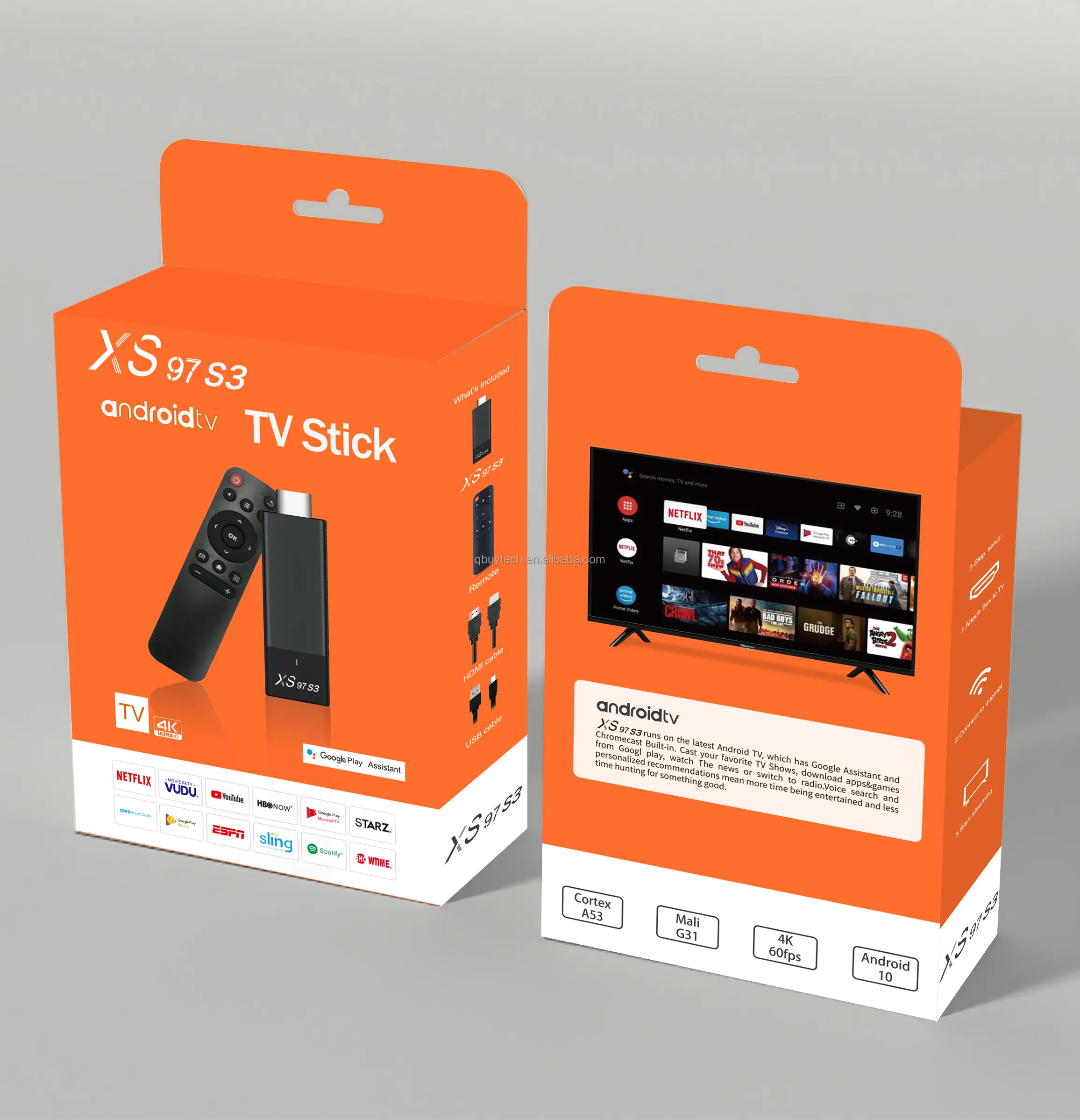 Qbuy Nieuwe Aankomst Xs97 S3 Tv Stick Quad Core Allwinner H313 4K 2Gb Ram 8Gb Rom Tv Stick 5G Wifi Dezelfde Functie Als Tv Stick