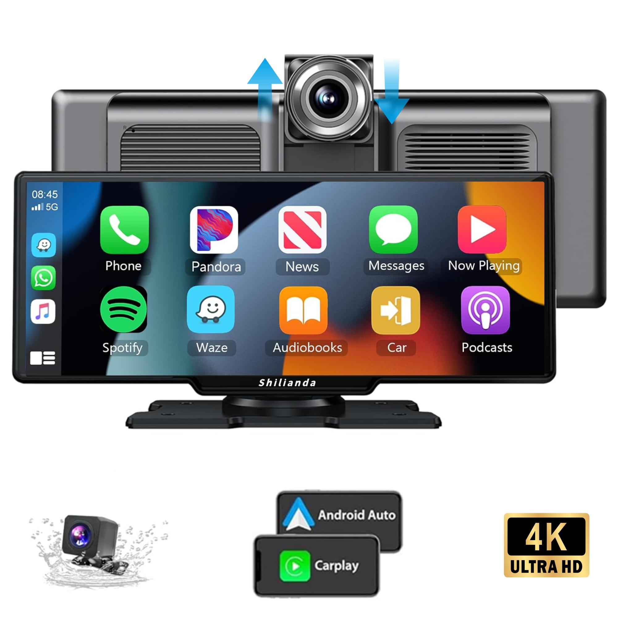 10.26 Inch 4G <strong>Android</strong> CarPlay Screen with GPS Dash Cam FM Transmitter Dashboard <strong>Accessories</strong> 1-Year Warranty Mirror Link Function