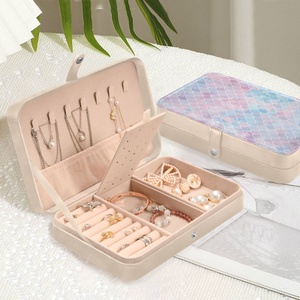 Custom Mermaid Organizer Jewelry Travel <b>Case</b> <b>Earring</b> Ring Storage Leather Jewelry Box - Product Image 5