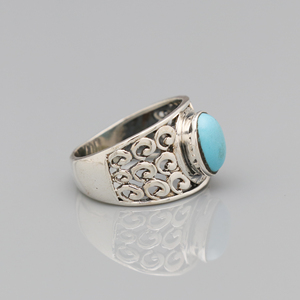 ขายดีที่สุดที่น่าทึ่ง 925 เงินสเตอร์ลิงเทอร์ควอยซ์แหวนประดับเครื่องประดับที่กําหนดเอง - Product Image 3