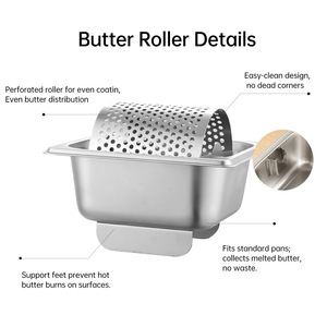 Stainless Steel Grease Roller Box 17.6x16x12cm With Support Feet For Food Truck Use - Product Image 3