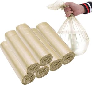 Huamaohengchun - Paquete de 120 Bolsas de Basura Pequeñas y Resistentes de LDPE, Plegables en C, Color Dorado, para Oficina y Hogar (4 Galones) - Product Image 1