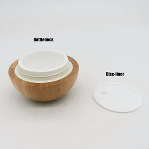 Organic Package Bamboo Cream Jar 50ml With Bamboo Lid Apple Cream Jar
