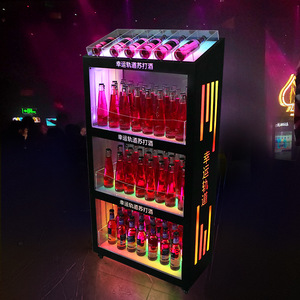 Light Up Liquor <b>Display</b> <b>Rack</b> Illuminated Beer Cabinet Mobile LED Lighting For Bars Nightclubs KTV Commercial Use - Product Image 2